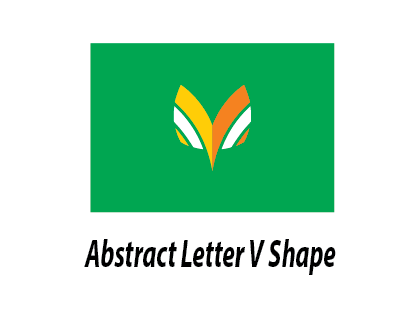 Abstract Letter V Shape Vector Logo Design