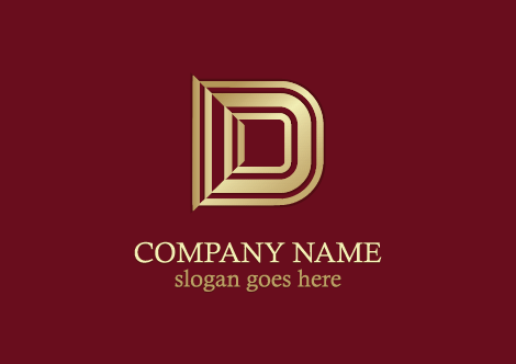 Gold Letter D Company Logo Vector