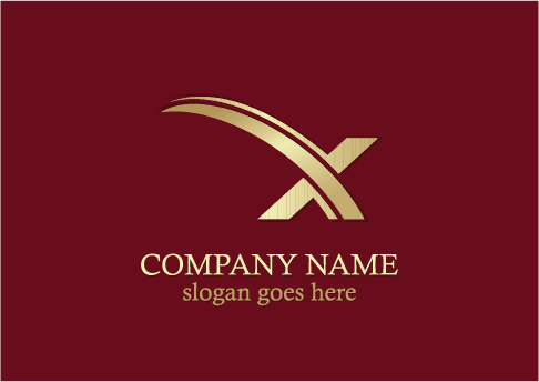 Gold Letter X Loop Logo