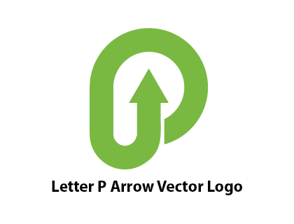 Letter P Arrow Vector Logo