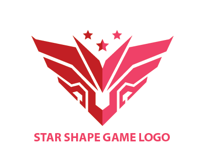 Wing Robo Star Shape Game Logo