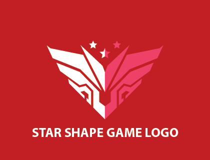 Wing Robo Star Shape Game Logo Vector