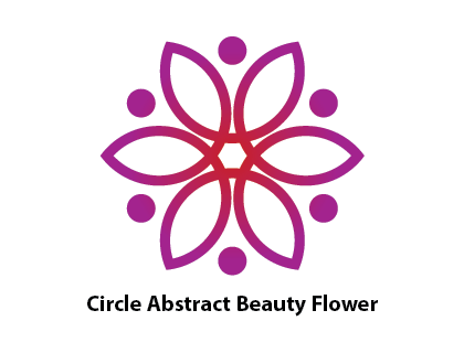Circle Abstract Beauty Flower Purple Logo Vector