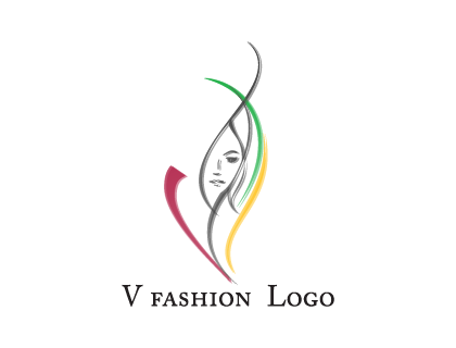 V Letter Fashion Lady Beauty Logo PNG Vector