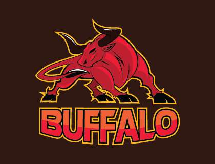 Buffalo Hand Drawn Logo Vector