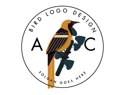 Classic Bird Flat Logo Vector
