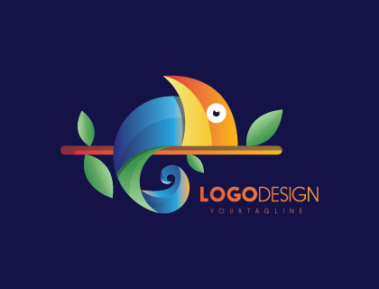 Fish Modern Colored Logo Vector
