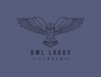 Owl Flat Vector Logo