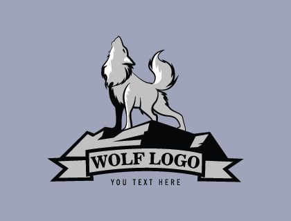 Wolf Silhouette Logo Vector Design