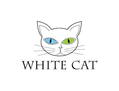 White Cat Vector Logo